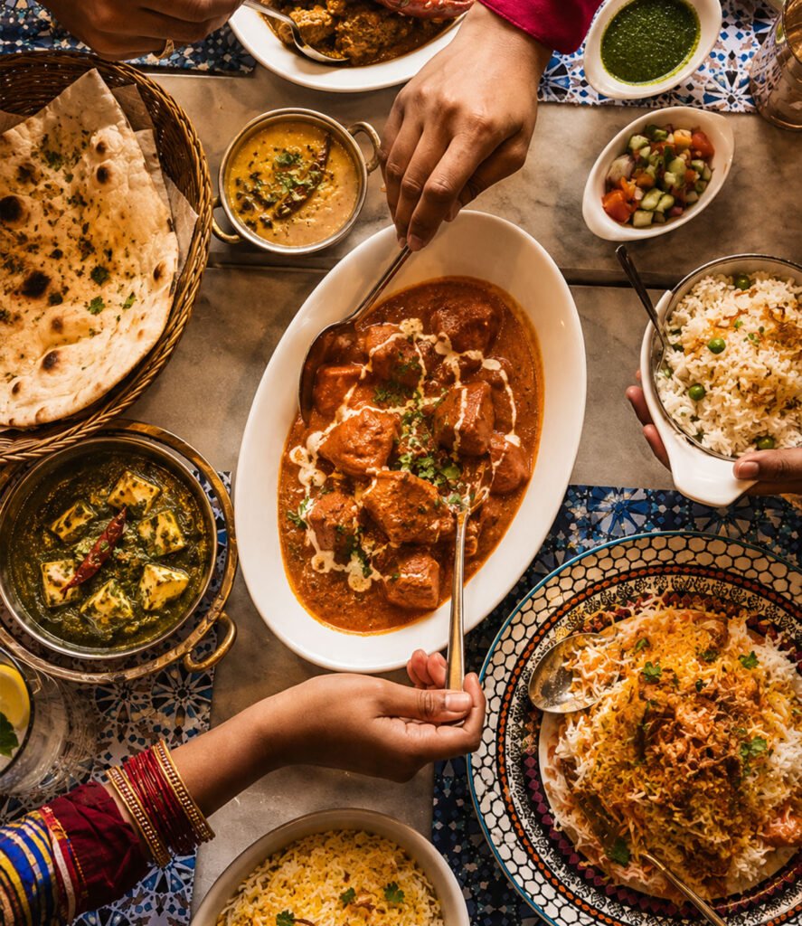 Serving Indian food